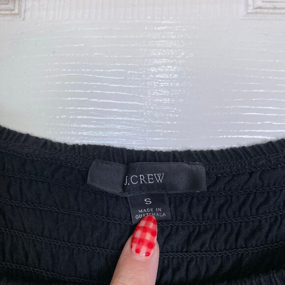 J. CREW Broken-in Jersey Smocked Babydoll Dress Size Small 2022 Black Mini - Picture 5 of 7